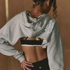 FP Movement by Free People Gray Studio Hoodie Shrug. Color Sold Out Online